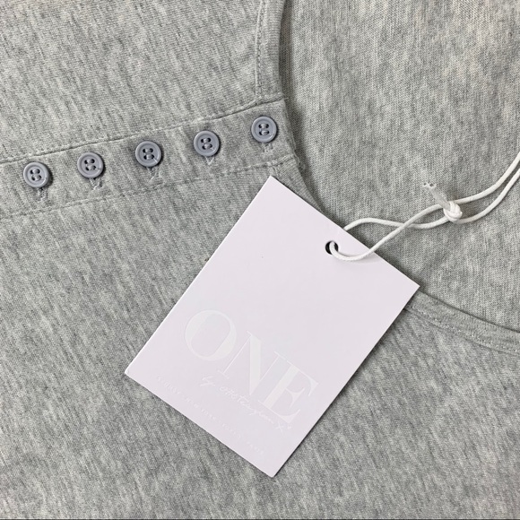 One Teaspoon Soft Haven Recycled Cotton Top Long Sleeves Grey Marl Size XXS - Picture 10 of 16
